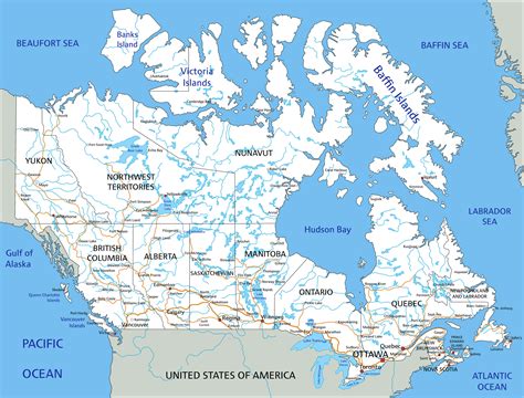 canada road maps with cities.